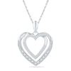Thumbnail Image 0 of Diamond Accent Double Heart Pendant in Sterling Silver