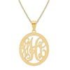 Oval Script Monogram Pendant in 14K Gold (3 Initials)