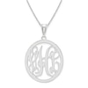 Monogram Oval Pendant in Sterling Silver (3 Initials)