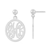 Thumbnail Image 0 of Monogram Oval Drop Earrings in 14K White Gold (3 Initials)