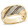 Thumbnail Image 0 of Men's 0.23 CT. T.W. Champagne and White Diamond Ring in 10K Gold