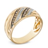 Thumbnail Image 1 of Men's 0.23 CT. T.W. Champagne and White Diamond Ring in 10K Gold
