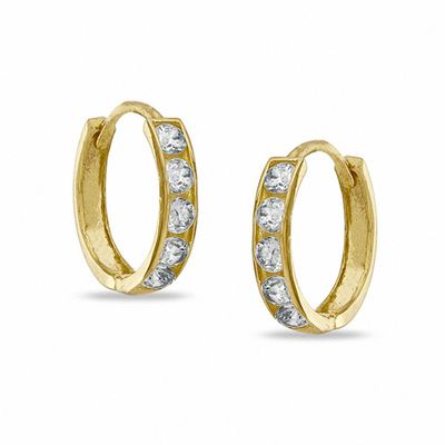 Child's Cubic Zirconia Hoop Earrings in 14K Gold