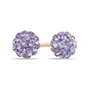 Purple Crystal Ball Stud Earrings in 14K Gold