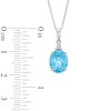 Thumbnail Image 1 of Oval Swiss Blue Topaz and Diamond Accent Pendant in 10K White Gold