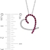 Lab-Created Ruby and White Sapphire Heart Pendant in Sterling Silver