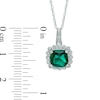 Thumbnail Image 3 of Lab-Created Emerald and 0.11 CT. T.W. Diamond Pendant, Ring and Earrings Set in Sterling Silver - Size 7
