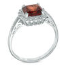 Thumbnail Image 1 of Garnet and 0.11 CT. T.W. Diamond Pendant, Ring and Earrings Set in Sterling Silver - Size 7