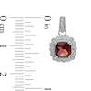 Thumbnail Image 2 of Garnet and 0.11 CT. T.W. Diamond Pendant, Ring and Earrings Set in Sterling Silver - Size 7