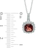 Thumbnail Image 3 of Garnet and 0.11 CT. T.W. Diamond Pendant, Ring and Earrings Set in Sterling Silver - Size 7