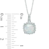 Thumbnail Image 3 of Lab-Created Opal and 0.11 CT. T.W. Diamond Pendant, Ring and Earrings Set in Sterling Silver - Size 7