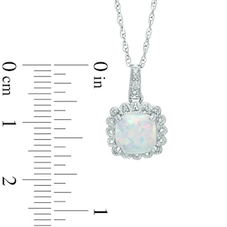 Lab-Created Opal and 0.11 CT. T.W. Diamond Pendant, Ring and Earrings Set in Sterling Silver - Size 7