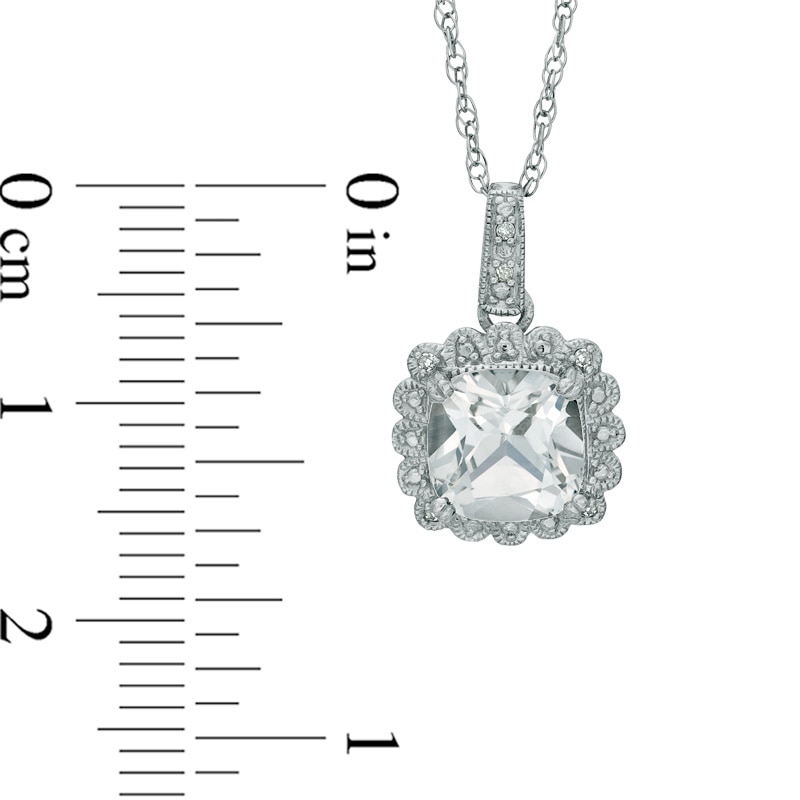 Lab-Created White Sapphire and 0.11 CT. T.W. Diamond Pendant, Ring and Earrings Set in Sterling Silver - Size 7
