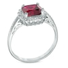 Thumbnail Image 1 of Lab-Created Ruby and 0.11 CT. T.W. Diamond Pendant, Ring and Earrings Set in Sterling Silver - Size 7