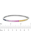 Thumbnail Image 1 of Lab-Created Multi-Gemstone Bangle in Sterling Silver