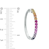 Thumbnail Image 1 of Lab-Created Multi-Gemstone Hoop Earrings in Sterling Silver