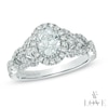 Thumbnail Image 0 of Vera Wang Love Collection 0.95 CT. T.W. Oval Diamond Frame Engagement Ring in 14K White Gold