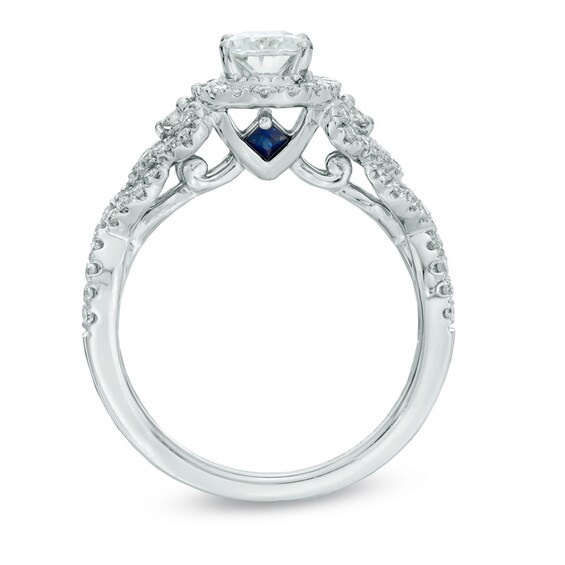 Vera Wang Love Collection 0.95 CT. T.W. Oval Diamond Frame Engagement Ring in 14K White Gold