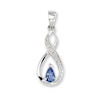 Thumbnail Image 0 of Pear-Shaped Tanzanite and Diamond Accent Necklace Charm in Sterling Silver