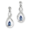 Thumbnail Image 0 of Pear-Shaped Tanzanite and Diamond Accent Infinity Drop Earrings in Sterling Silver