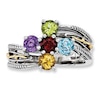 Thumbnail Image 1 of Mother's Simulated Birthstone Ring in Sterling Silver and 14K Gold (5 Stones)