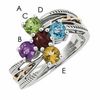 Thumbnail Image 2 of Mother's Simulated Birthstone Ring in Sterling Silver and 14K Gold (5 Stones)