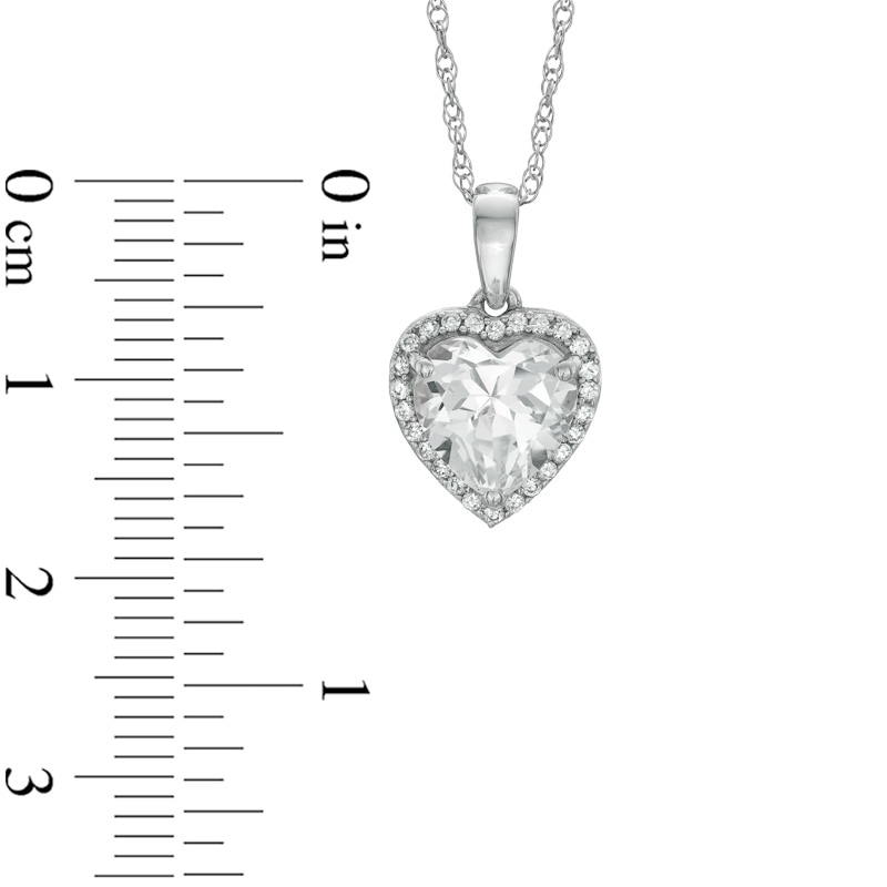 Heart-Shaped Lab-Created White Sapphire Pendant, Ring and Earrings Set in Sterling Silver - Size 7