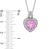 Thumbnail Image 1 of 9.0mm Heart-Shaped Lab-Created Pink and White Sapphire Pendant in Sterling Silver