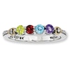 Thumbnail Image 1 of Mother's Simulated Birthstone and Diamond Accent Ring in Sterling Silver and 14K Gold (4 Stones)