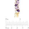 Pear-Shaped Pink Quartz, Amethyst and White Topaz Bracelet in Sterling Silver with 14K Gold Plate - 7.25"