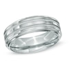 Thumbnail Image 0 of Triton Men's 7.5mm Comfort Fit Step Edge Stainless Steel Wedding Band - Size 10