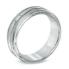 Triton Men's 7.5mm Comfort Fit Step Edge Stainless Steel Wedding Band - Size 10