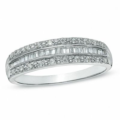 0.25 CT. T.W. Baguette Diamond Band in 10K White Gold