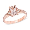 Cushion-Cut Morganite and Diamond Accent Ring in 10K Rose Gold