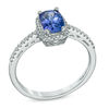 Thumbnail Image 1 of Cushion-Cut Tanzanite and 0.14 CT. T.W. Diamond Ring in 10K White Gold