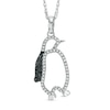 0.15 CT. T.W. Enhanced Black and White Diamond Penguin Pendant in Sterling Silver