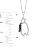 0.15 CT. T.W. Enhanced Black and White Diamond Penguin Pendant in Sterling Silver