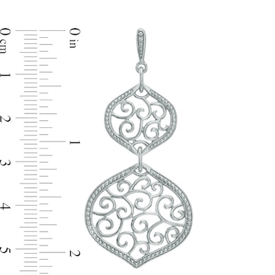 Filigree Double Drop Earrings in Sterling Silver