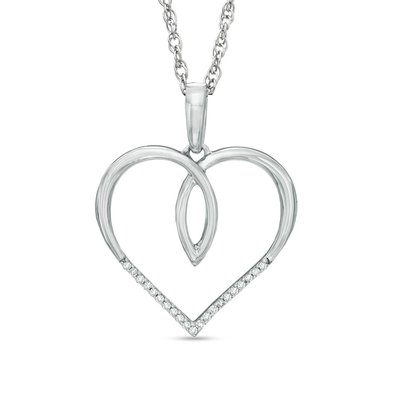 Diamond Accent Heart Pendant in Sterling Silver