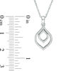 Thumbnail Image 1 of 0.05 CT. T.W. Diamond Open Double Teardrop Pendant in Sterling Silver