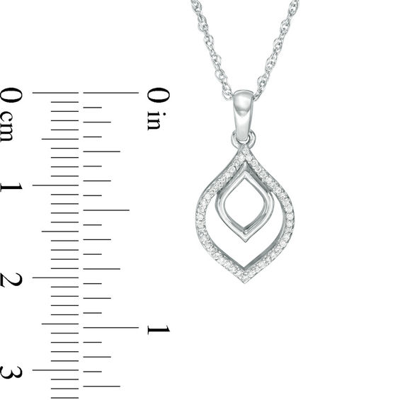 0.05 CT. T.W. Diamond Open Double Teardrop Pendant in Sterling Silver