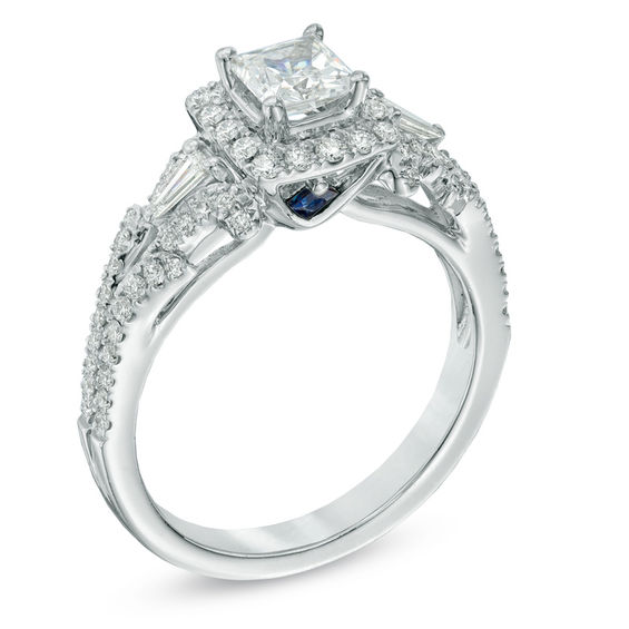 Vera Wang Love Collection 0.95 CT. T.W. Princess-Cut Diamond Frame Engagement Ring in 14K White Gold