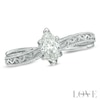 Thumbnail Image 0 of Vera Wang Love Collection 0.45 CT. Marquise Diamond Solitaire Scroll Engagement Ring in 14K White Gold