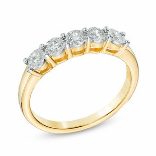 0.25 CT. T.W. Diamond Five Stone Anniversary Band in 10K Gold | View ...