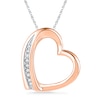 Diamond Accent Tilted Heart Pendant in 10K Rose Gold