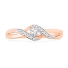 0.12 CT. T.W. Diamond Bypass Promise Ring in 10K Rose Gold