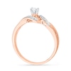 0.12 CT. T.W. Diamond Bypass Promise Ring in 10K Rose Gold