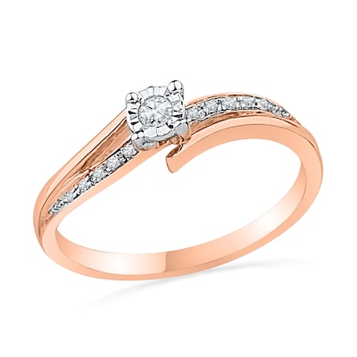 0.10 CT. T.W. Diamond Promise Ring in 10K Rose Gold