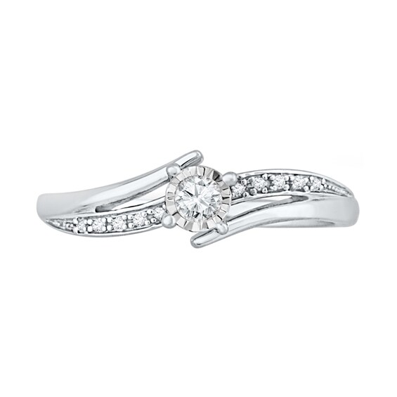 0.10 CT. T.W. Diamond Promise Ring in 10K White Gold