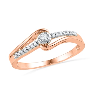 0.10 CT. T.W. Diamond Promise Ring in 10K Rose Gold